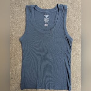 Nine West Blue Ribbed Tank Size S NWOT